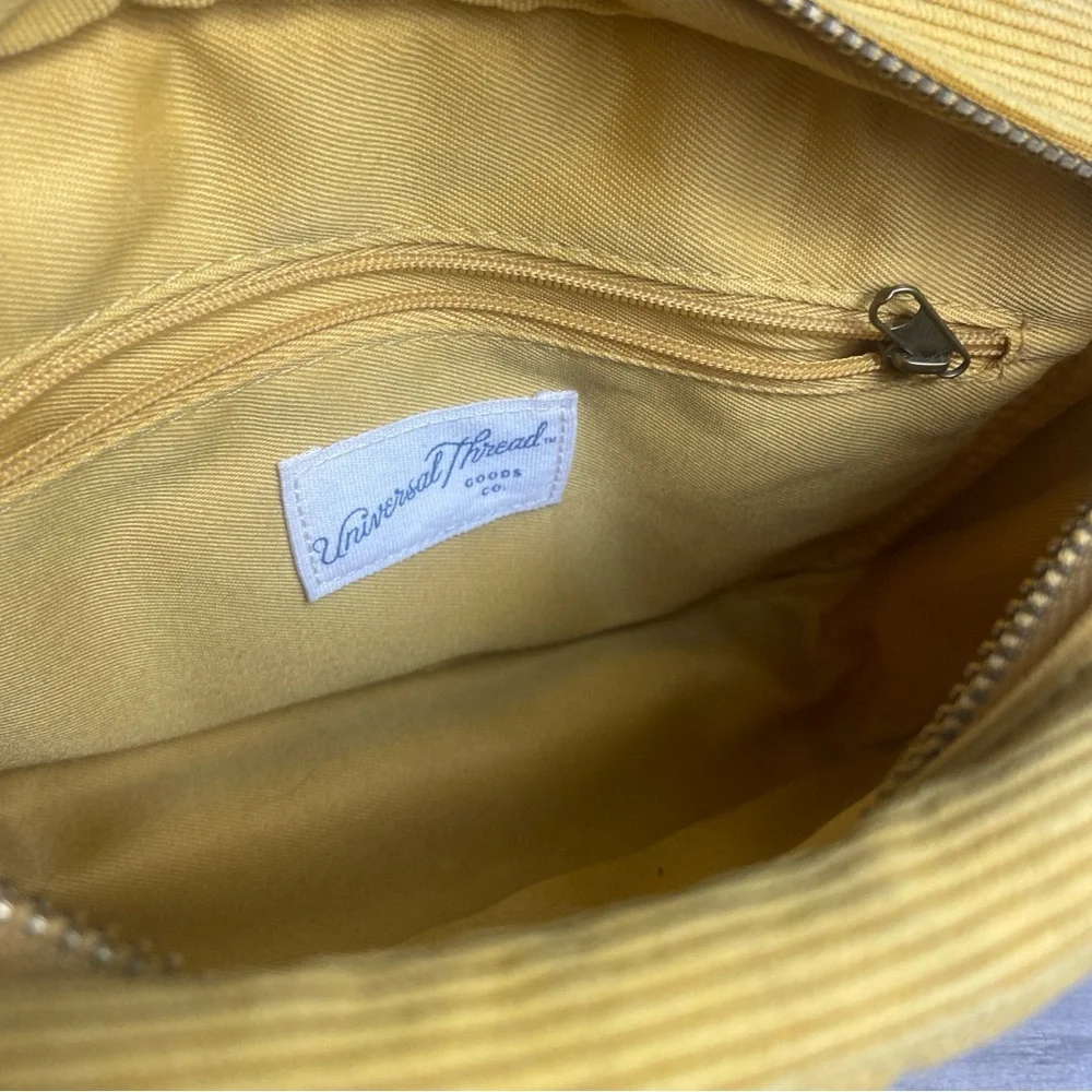 Mustard Yellow Quilted Corduroy Women's‎ Clutch Bag